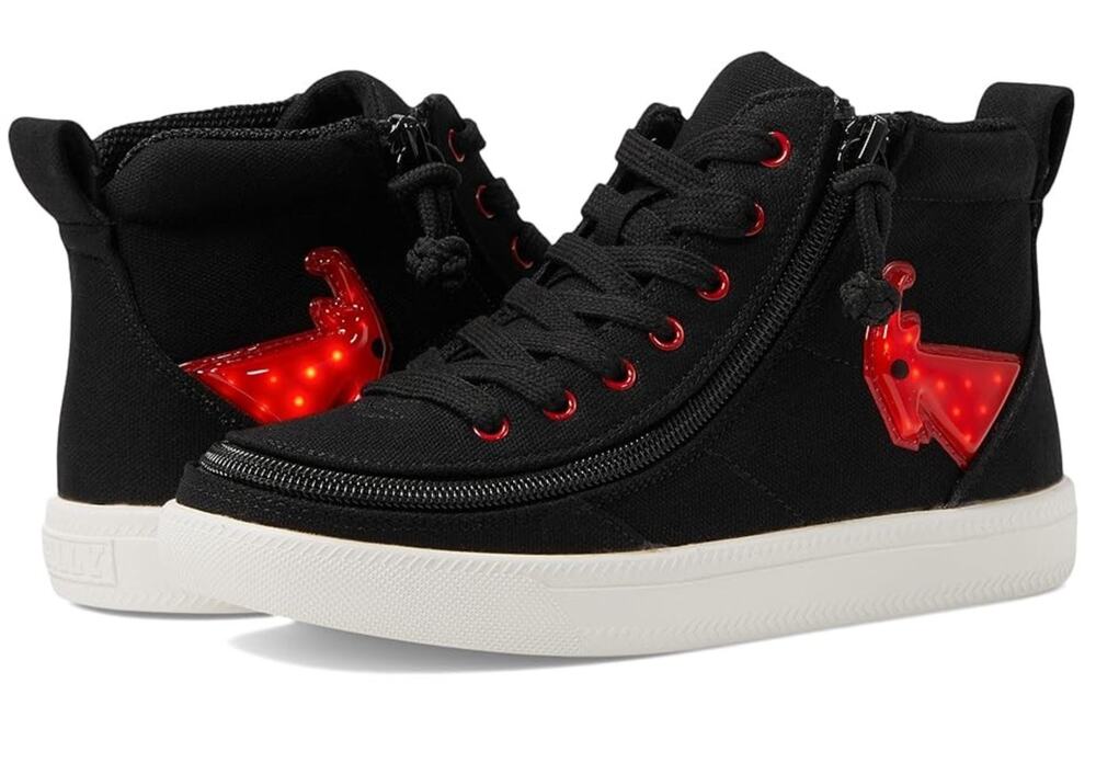 Billy Big Kids Classic DR High Sneaker Size 5 Wide EU 37 Black Red Light Up NIB